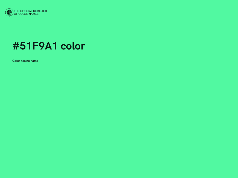 #51F9A1 color image