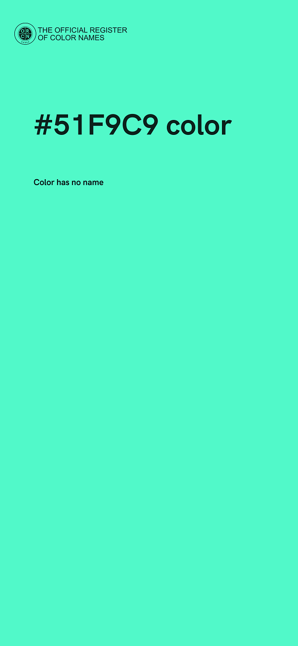 #51F9C9 color image
