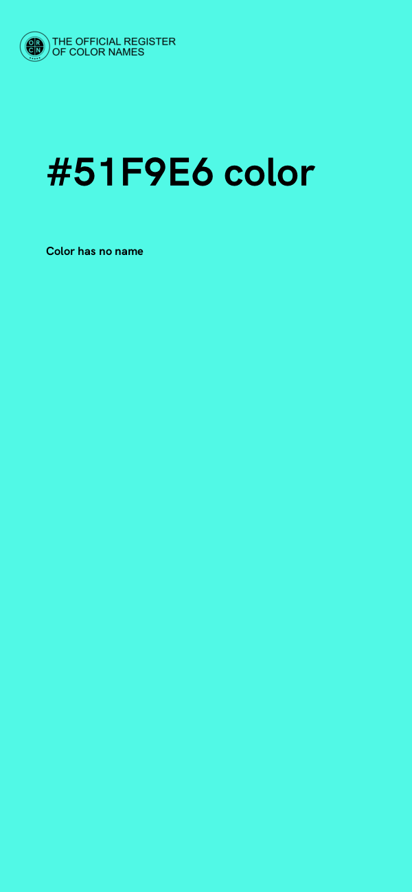 #51F9E6 color image
