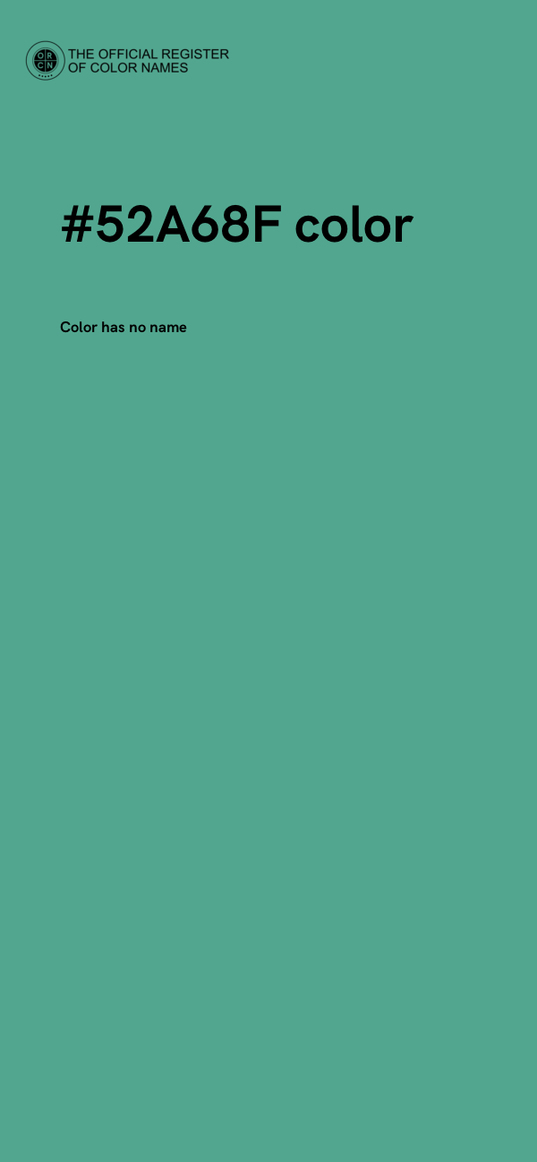 #52A68F color image