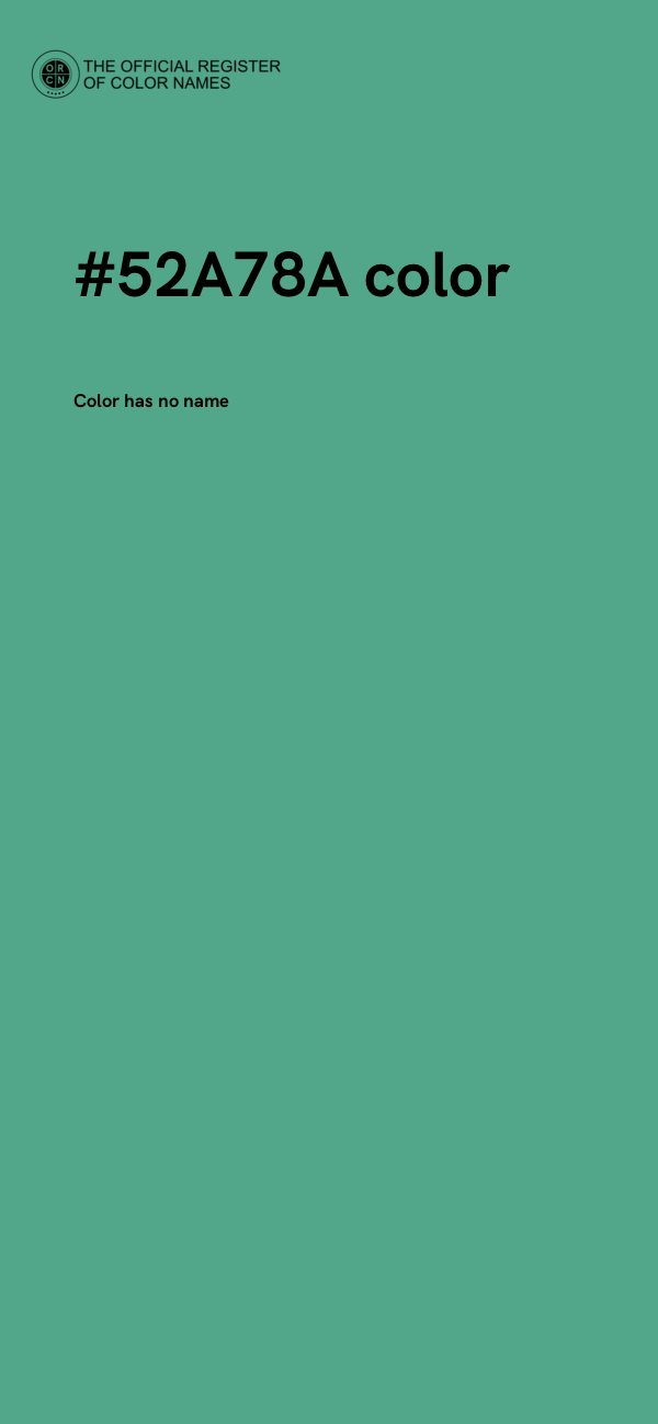 #52A78A color image