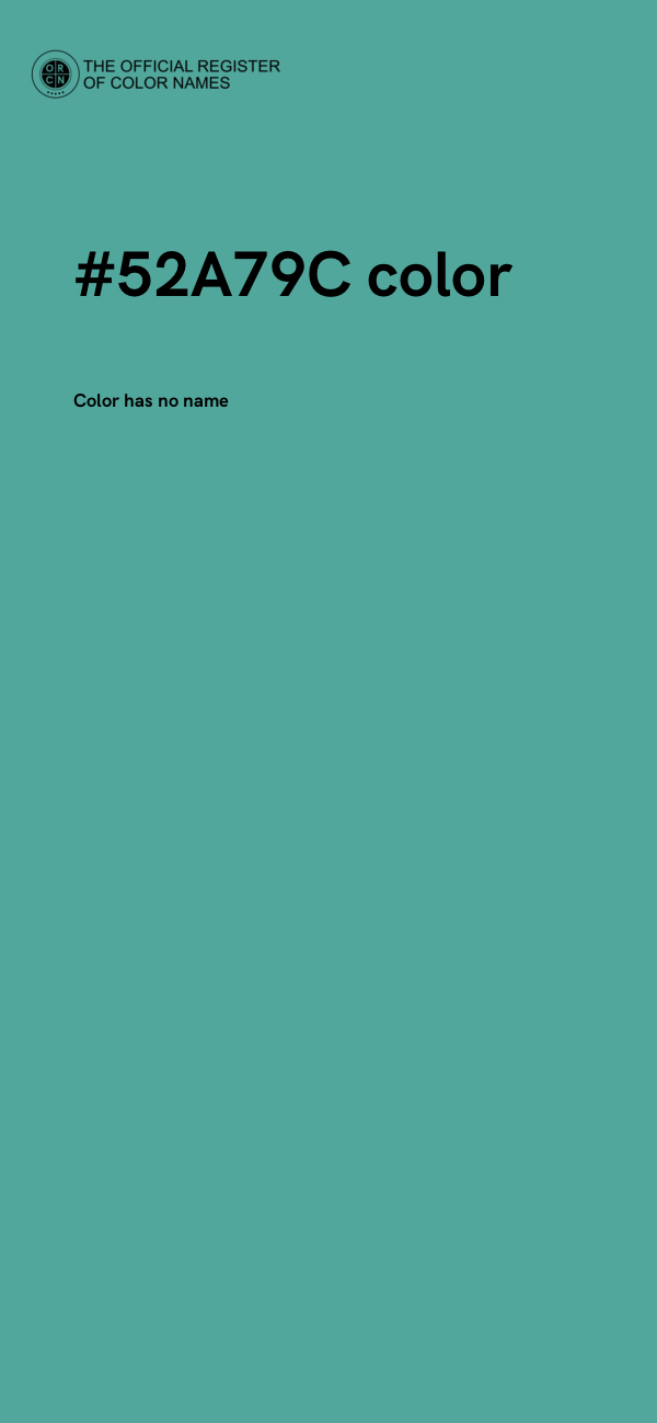 #52A79C color image