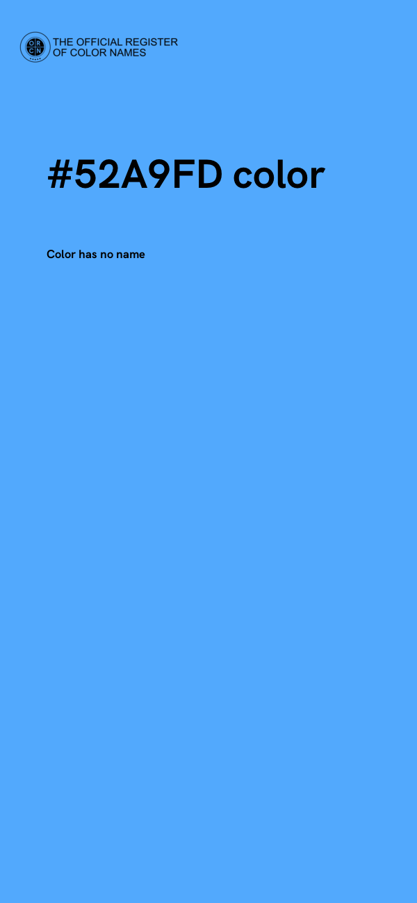 #52A9FD color image