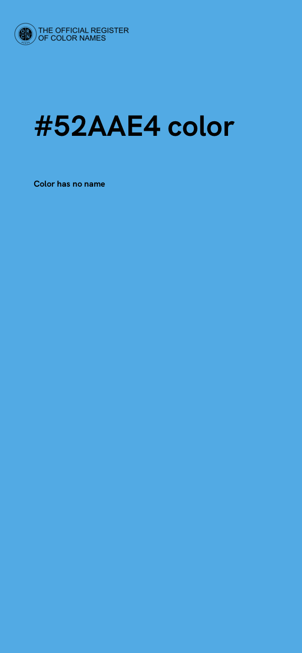 #52AAE4 color image