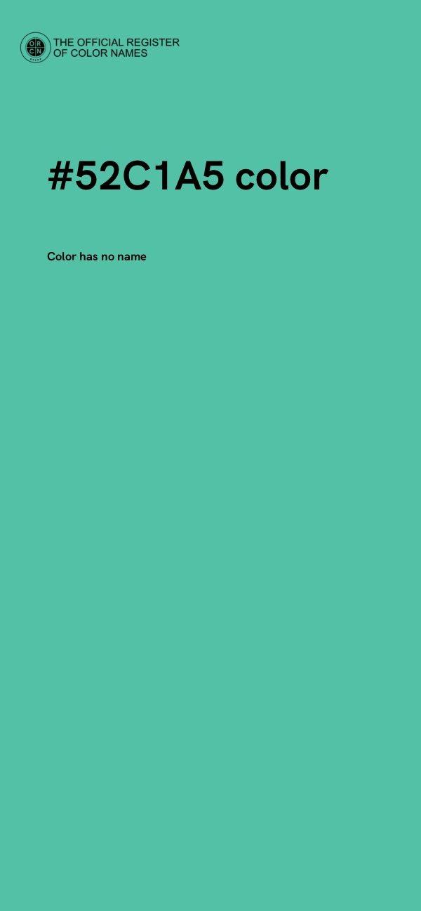 #52C1A5 color image