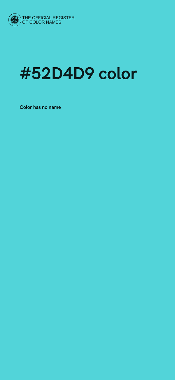#52D4D9 color image