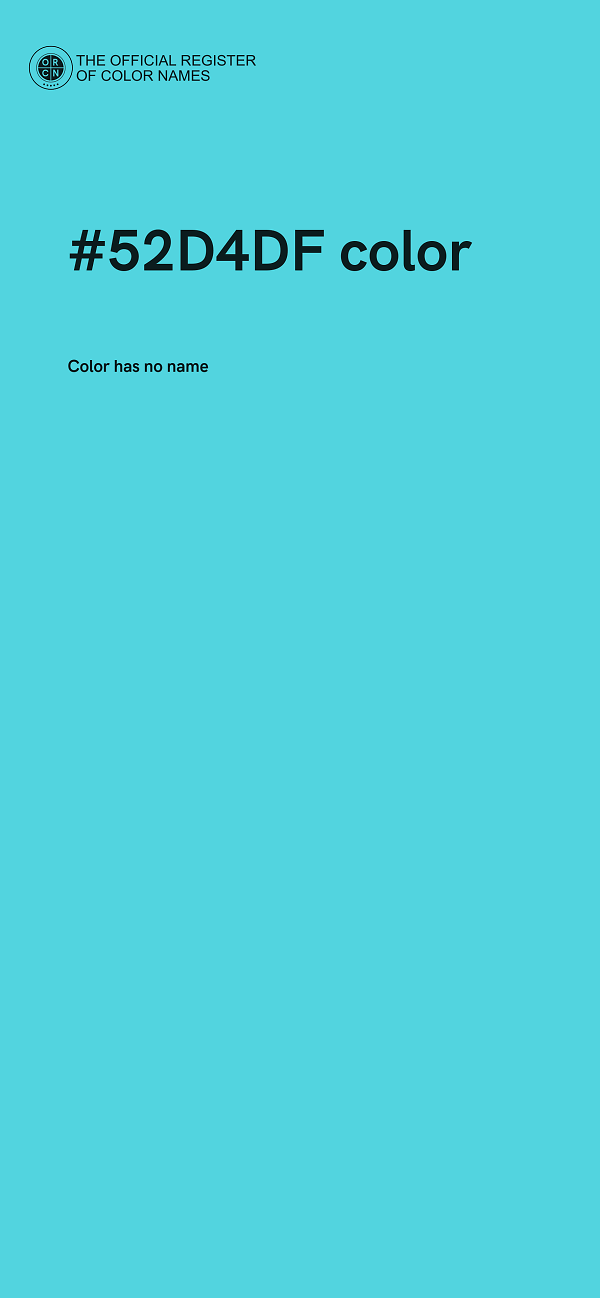 #52D4DF color image