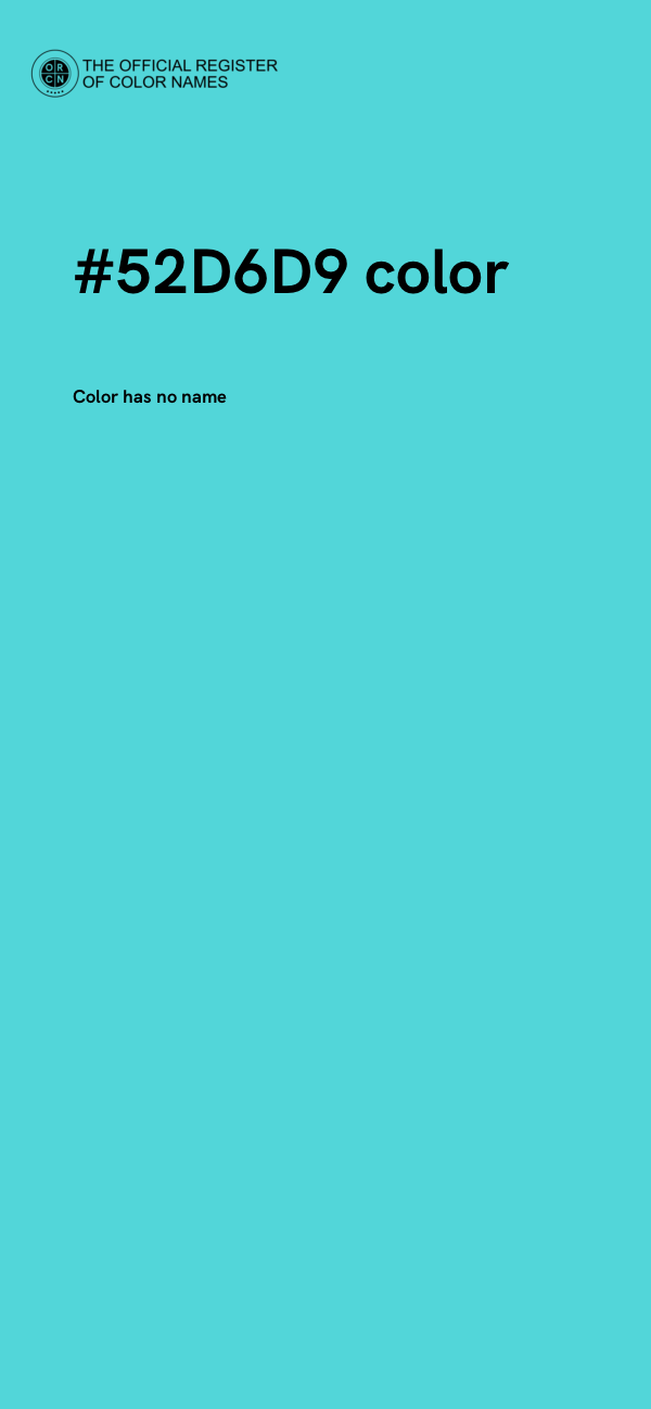 #52D6D9 color image