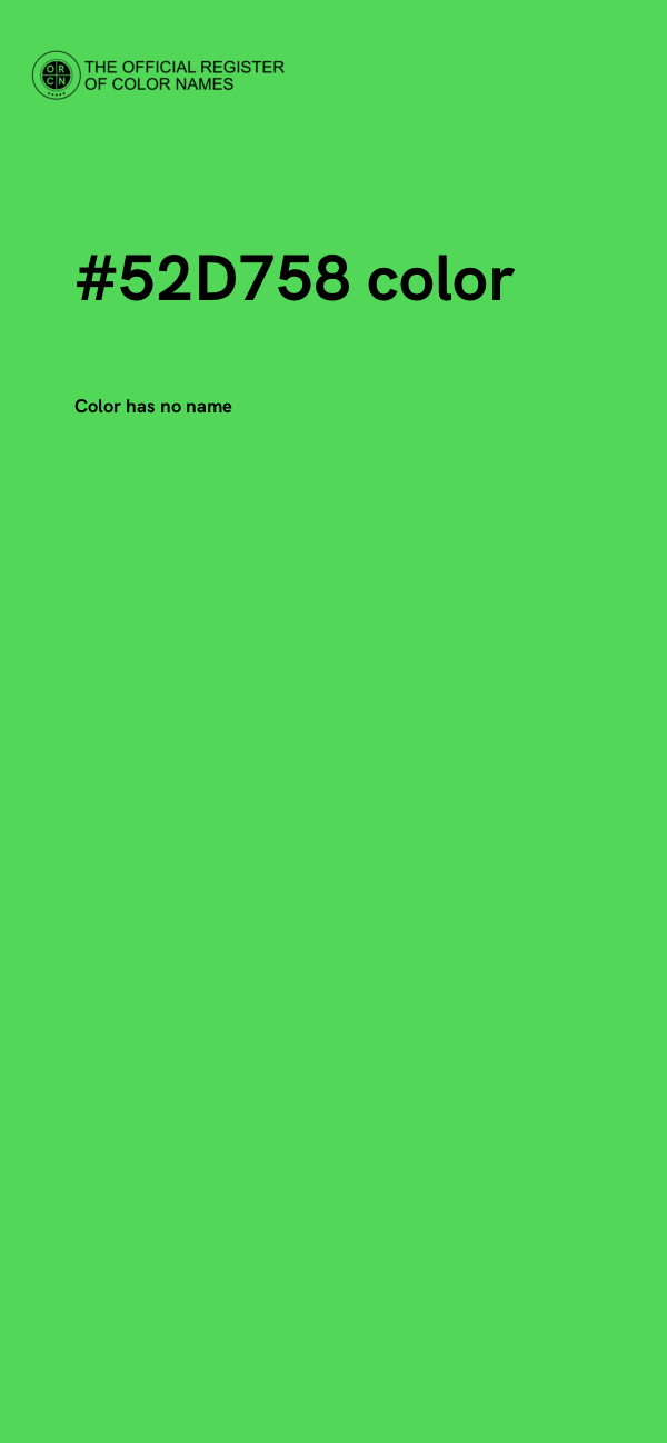 #52D758 color image