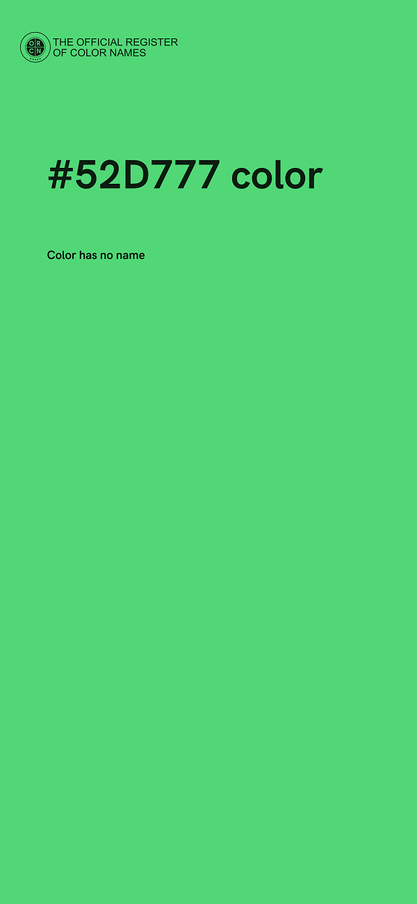 #52D777 color image