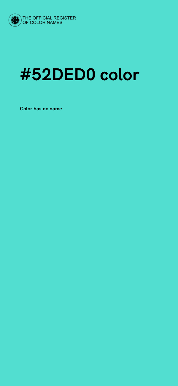 #52DED0 color image