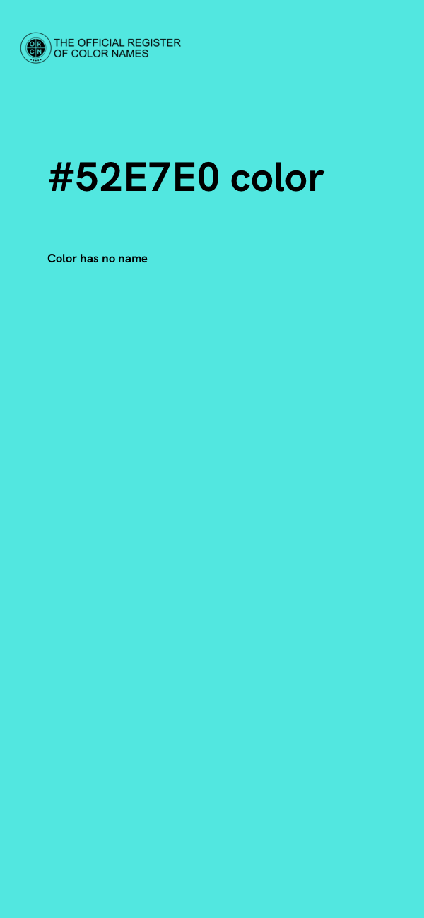 #52E7E0 color image