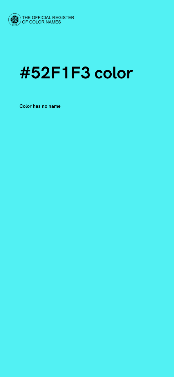 #52F1F3 color image