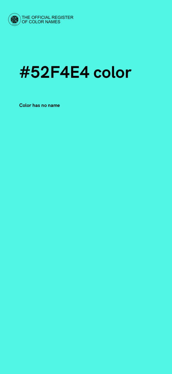 #52F4E4 color image
