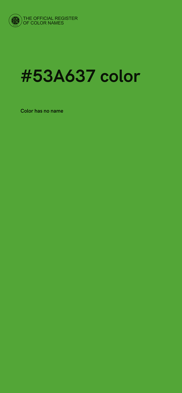 #53A637 color image