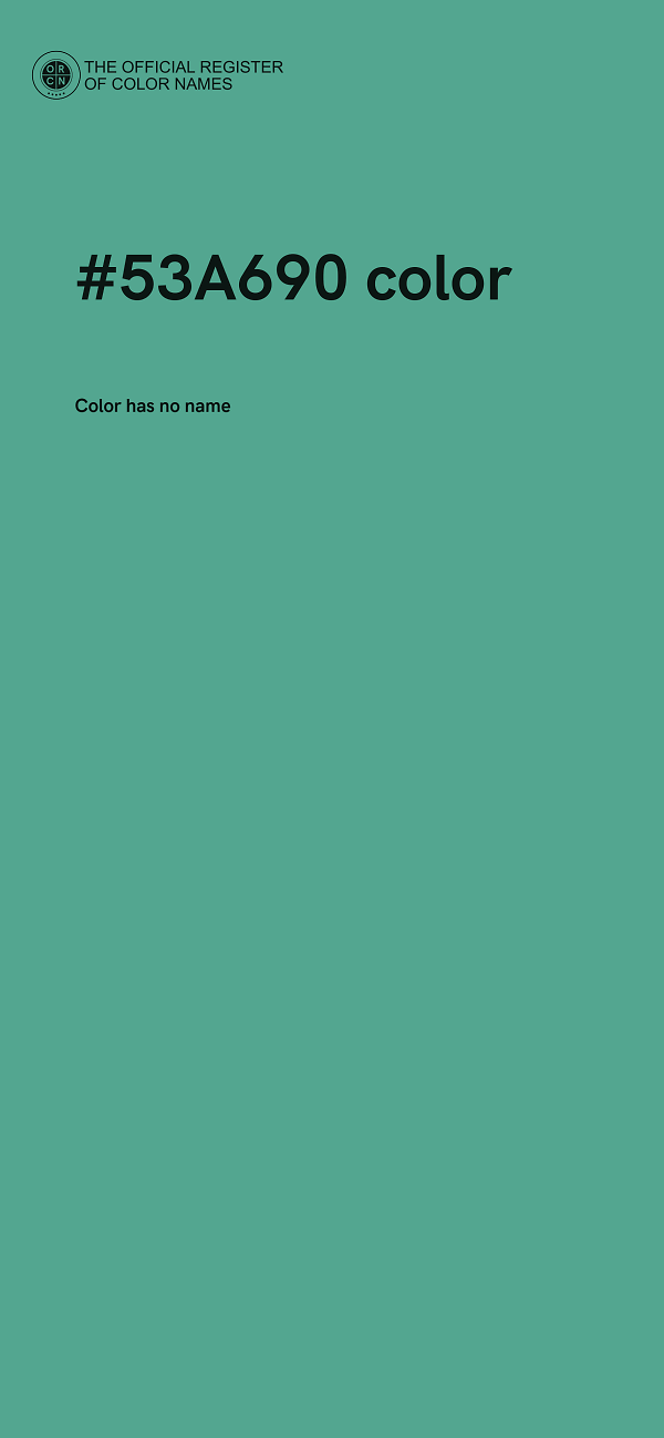 #53A690 color image