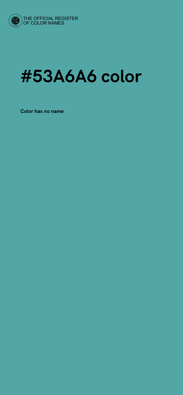#53A6A6 color image