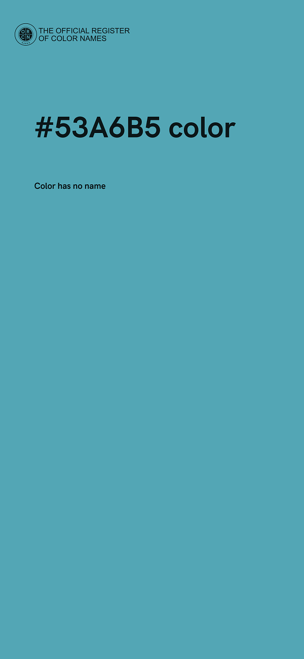 #53A6B5 color image