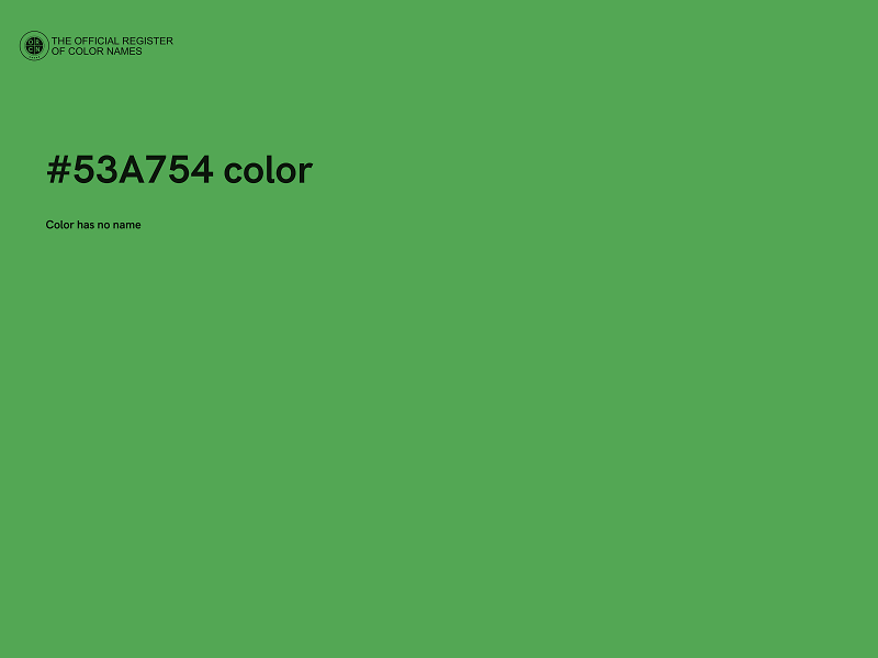 #53A754 color image
