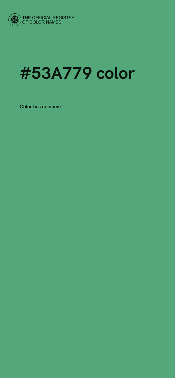 #53A779 color image
