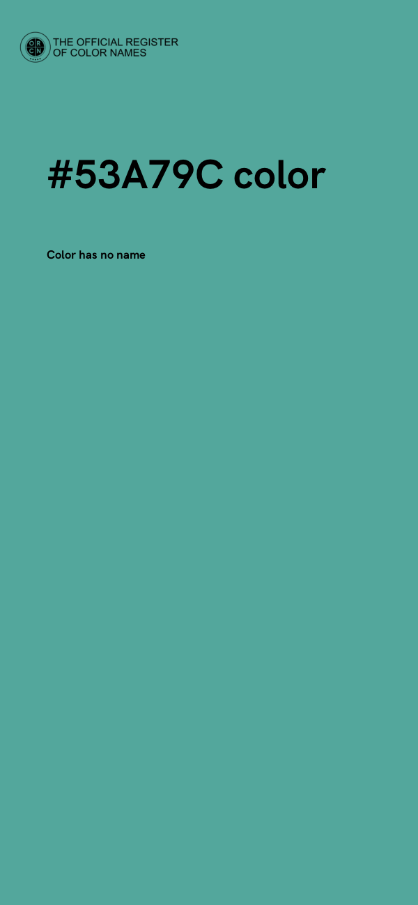 #53A79C color image