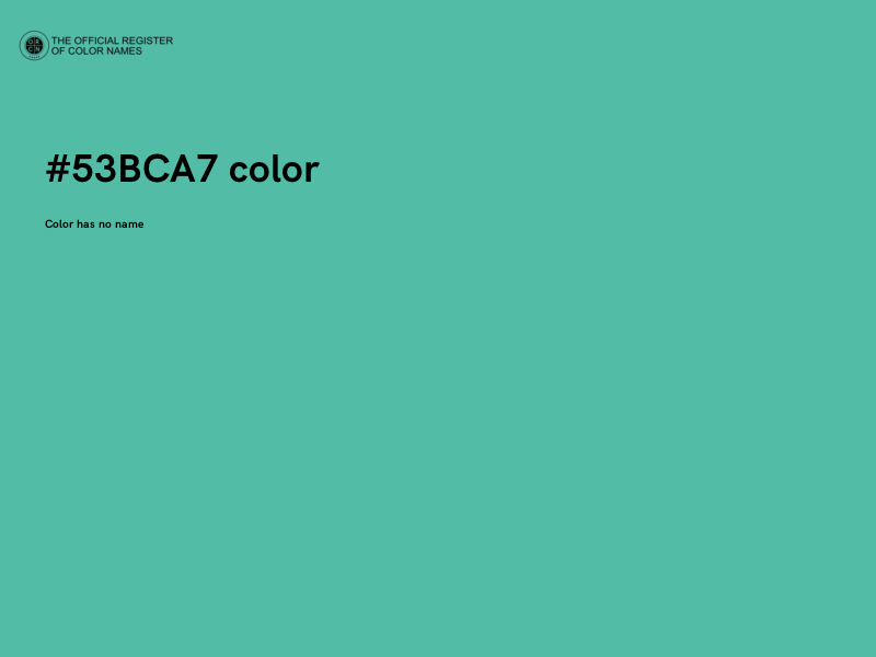 #53BCA7 color image