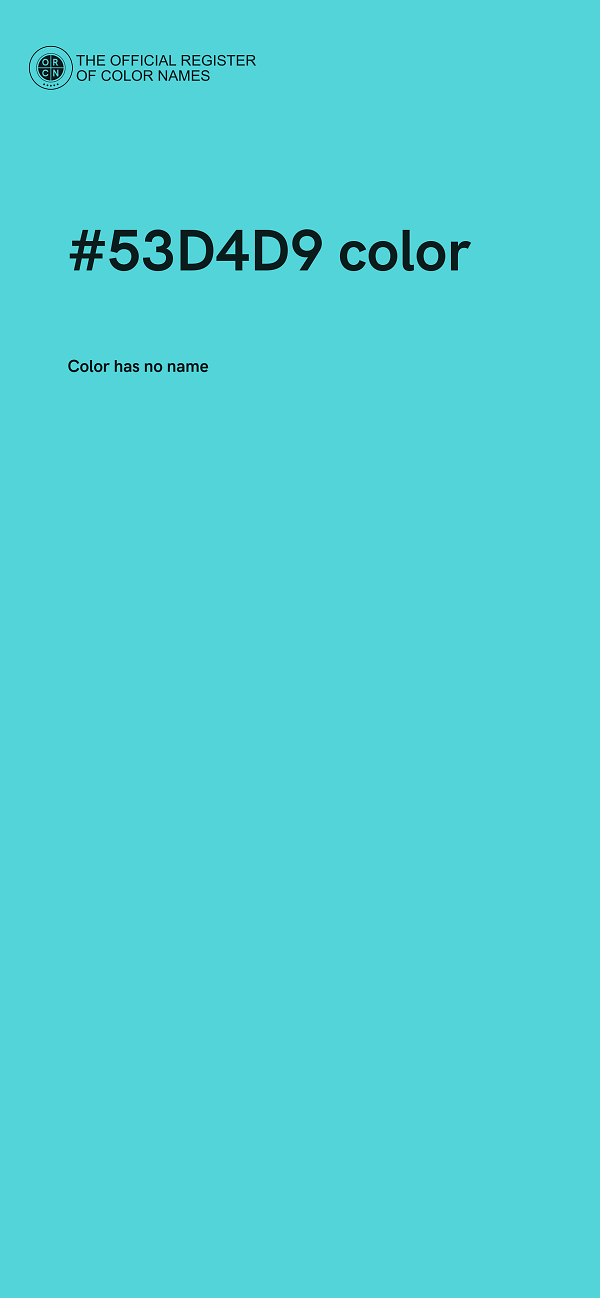 #53D4D9 color image