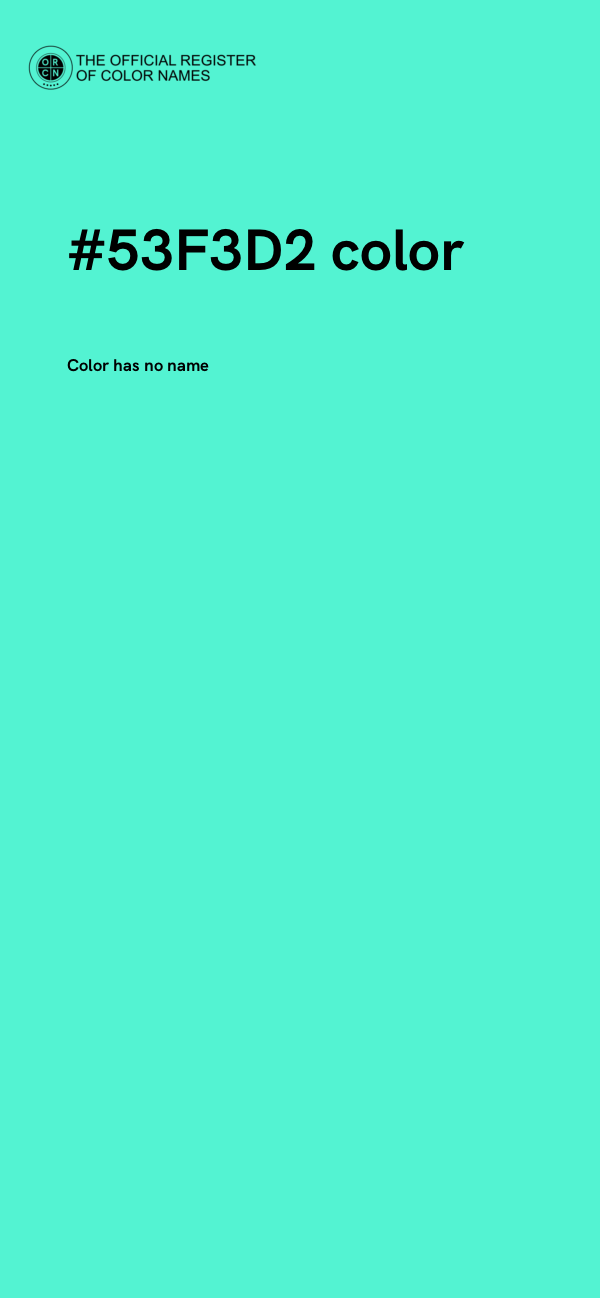 #53F3D2 color image