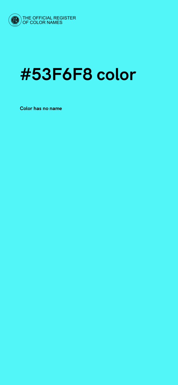 #53F6F8 color image