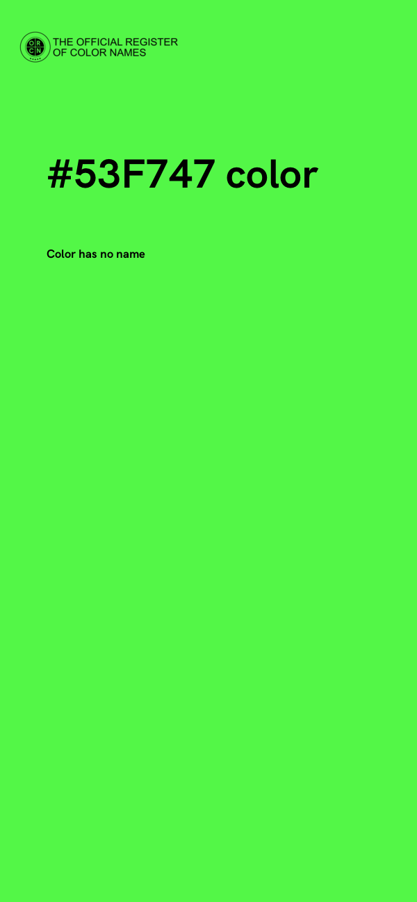 #53F747 color image