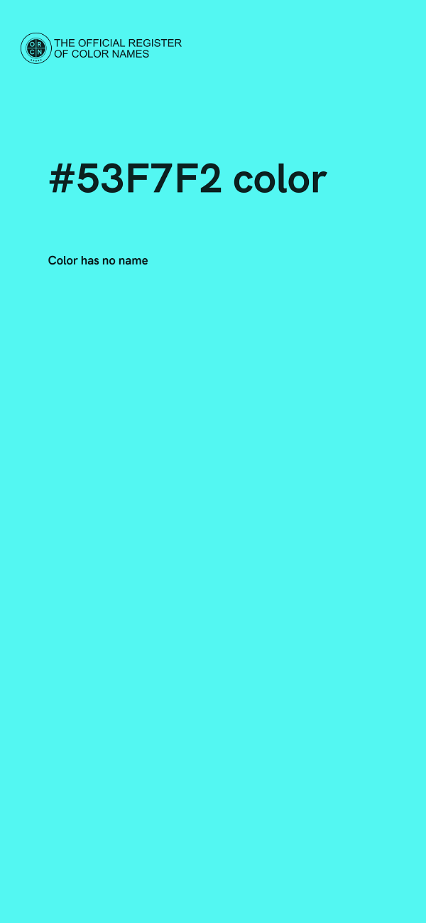 #53F7F2 color image