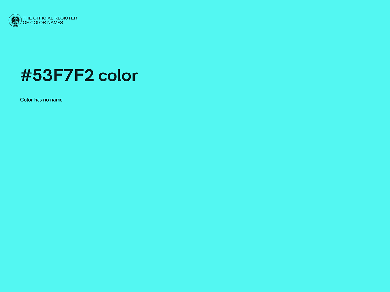 #53F7F2 color image