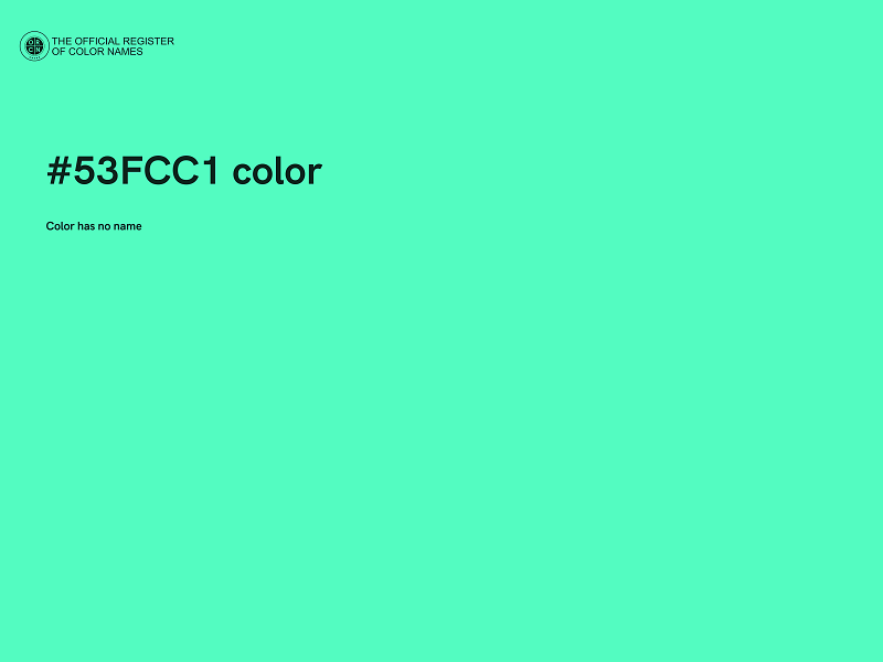 #53FCC1 color image