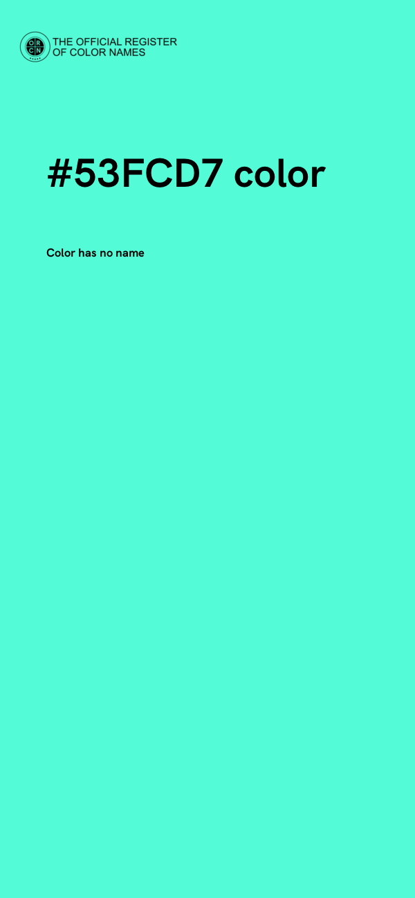 #53FCD7 color image
