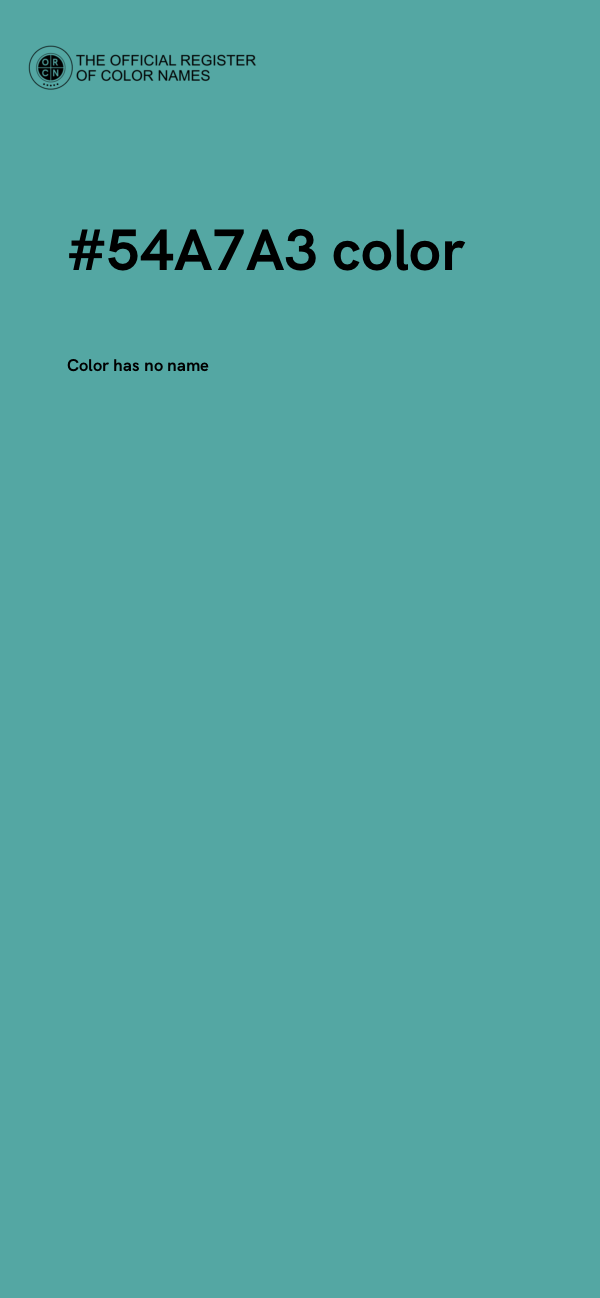 #54A7A3 color image