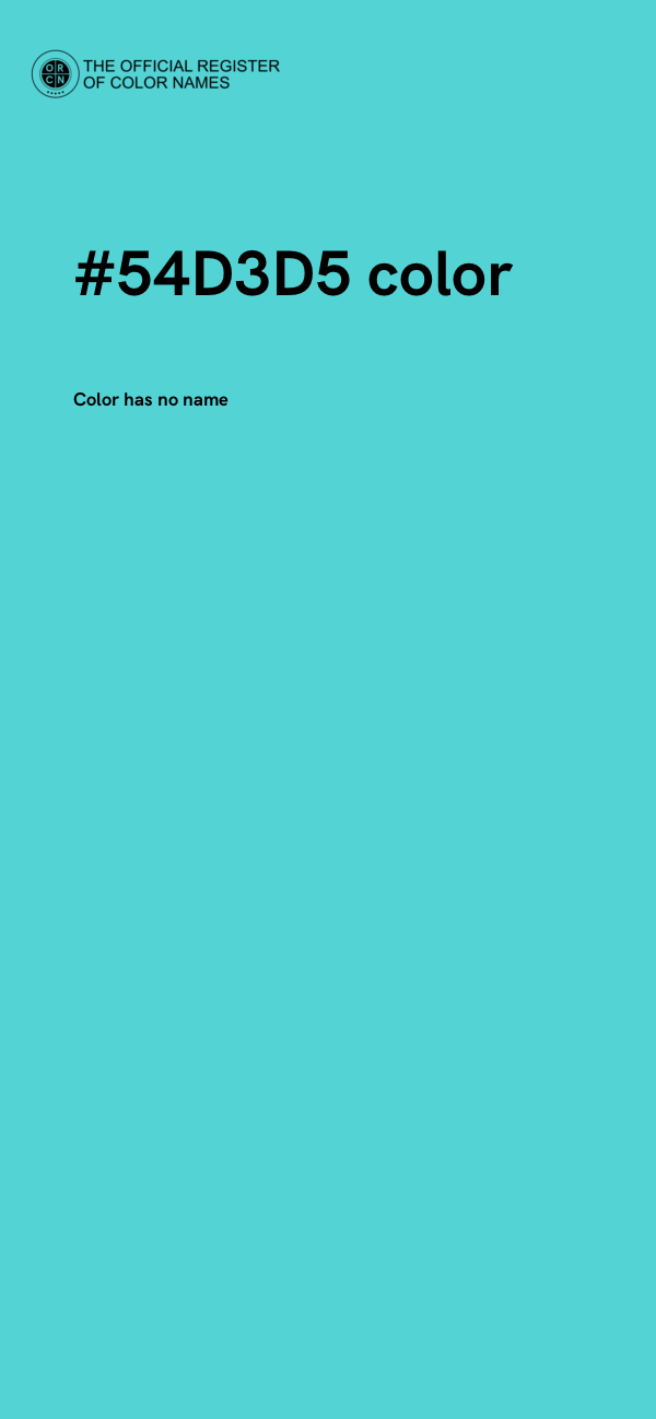 #54D3D5 color image