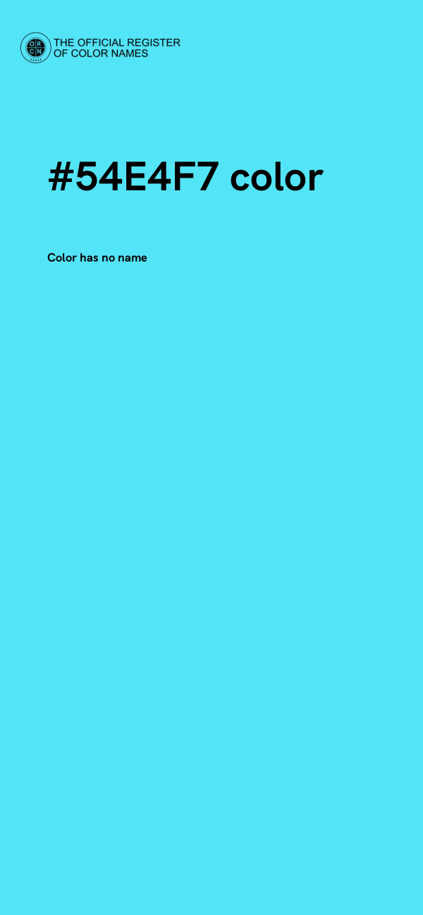 #54E4F7 color image