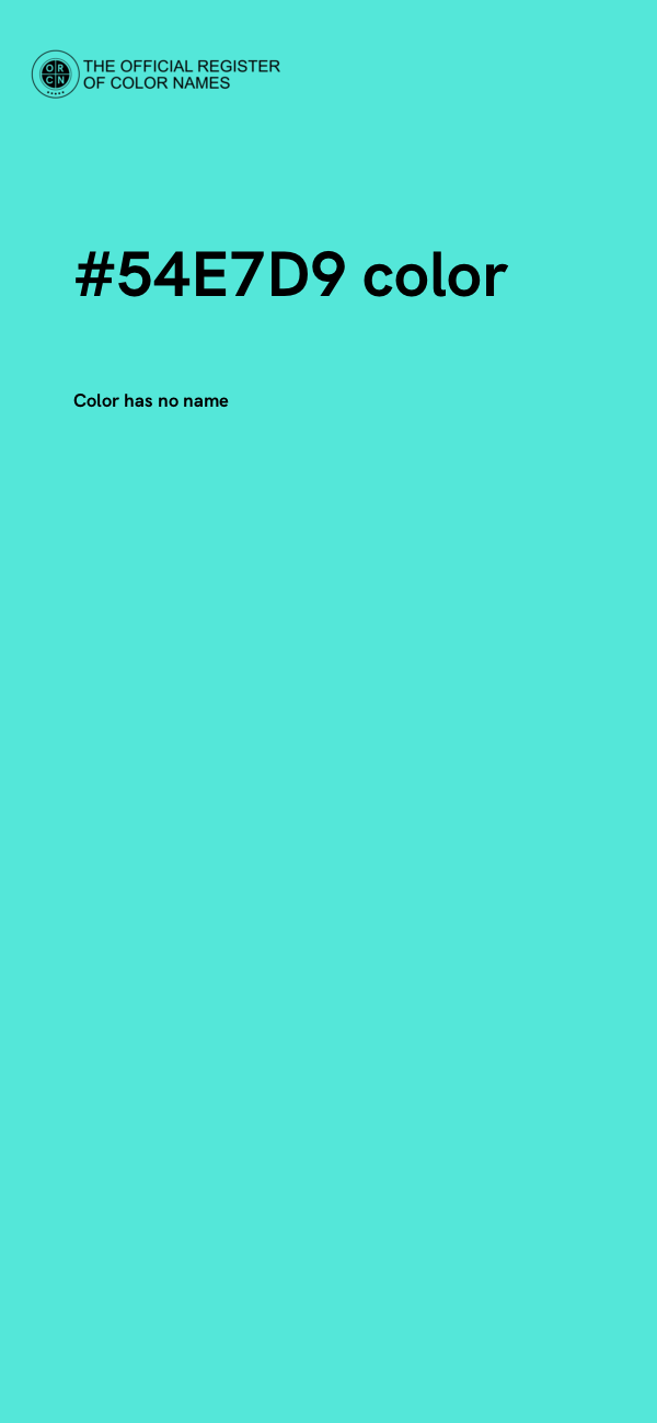 #54E7D9 color image