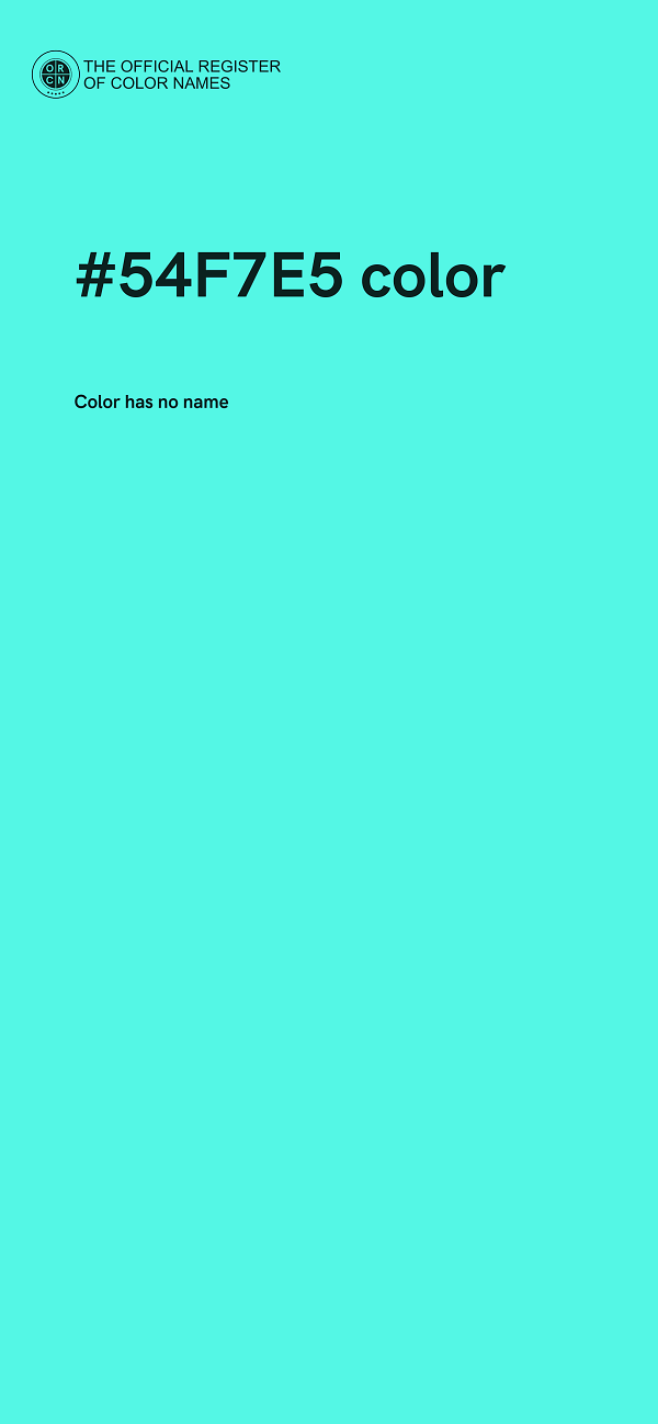 #54F7E5 color image