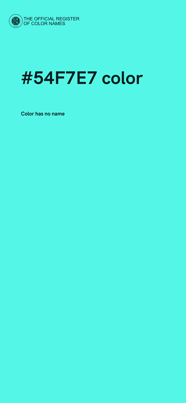 #54F7E7 color image
