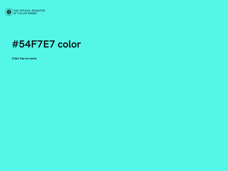 #54F7E7 color image
