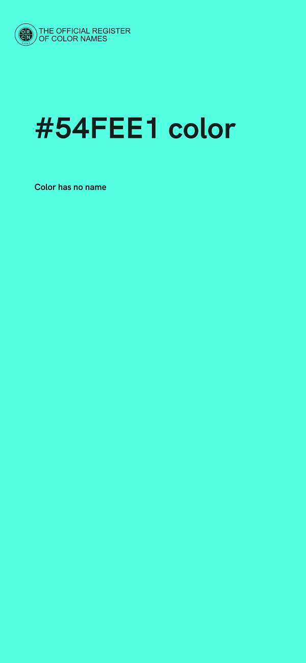 #54FEE1 color image