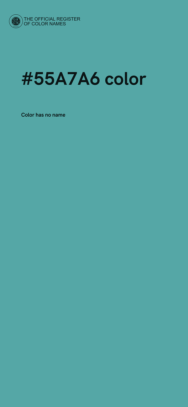 #55A7A6 color image