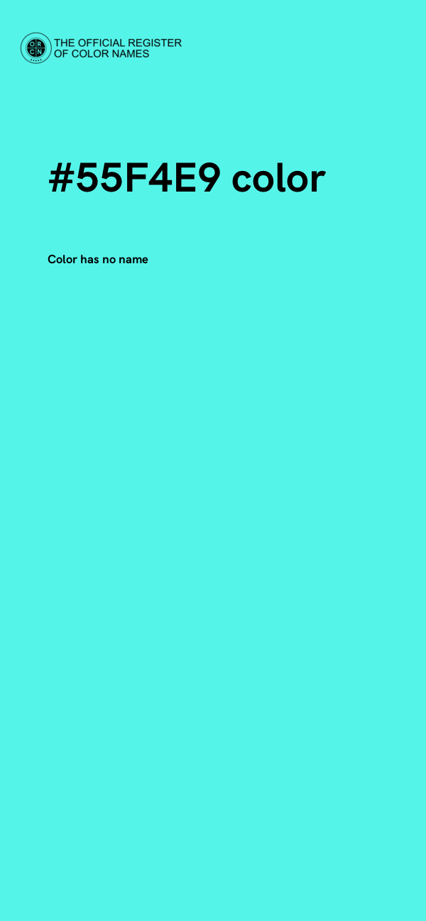 #55F4E9 color image