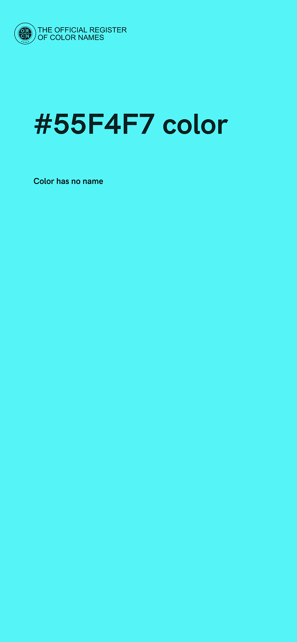 #55F4F7 color image