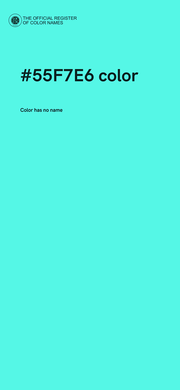 #55F7E6 color image