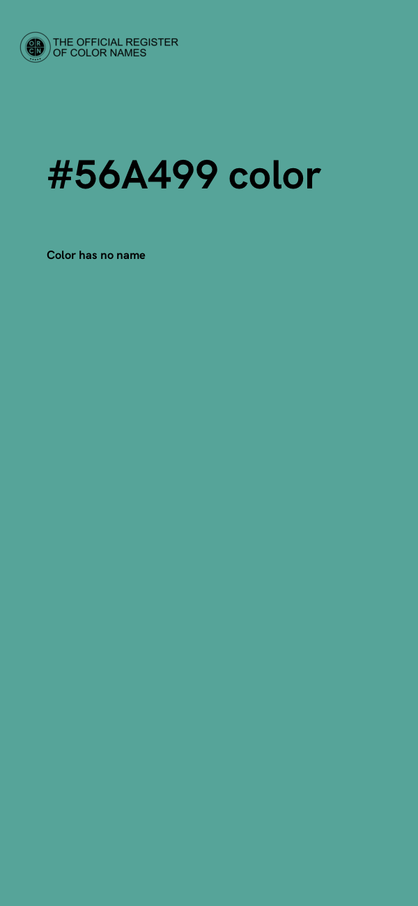 #56A499 color image