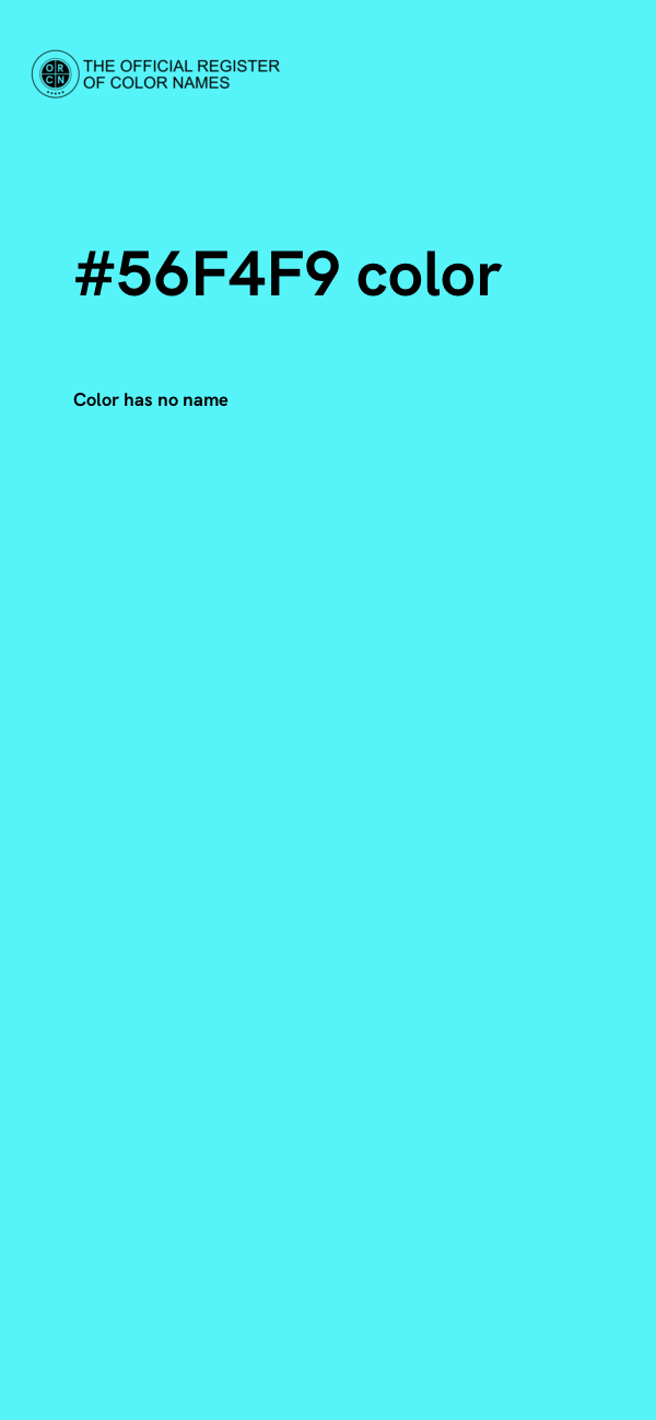 #56F4F9 color image