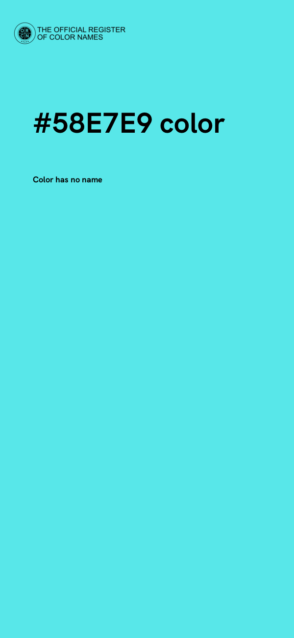 #58E7E9 color image