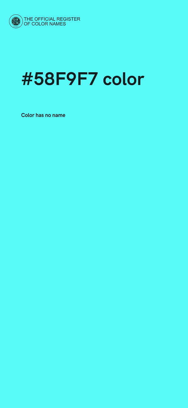 #58F9F7 color image